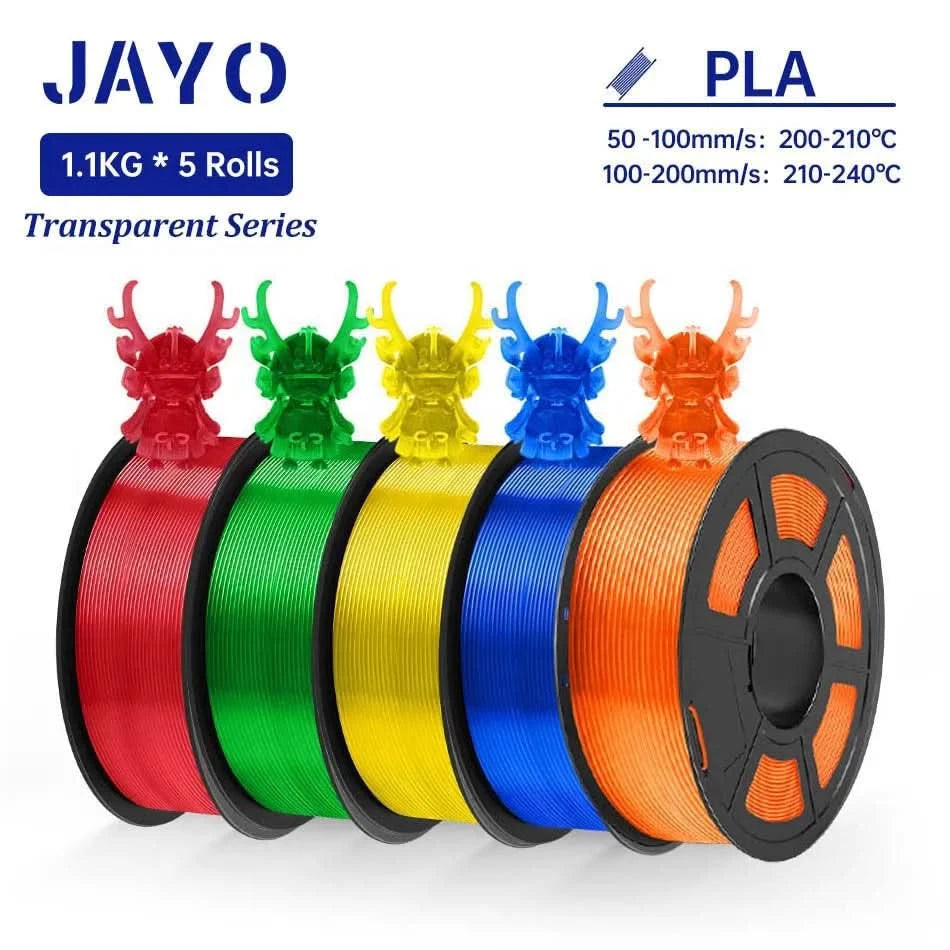 JAYO PLA Filament 1.75MM 5Rolls 3D Printer Filament PLA 100% No Bubble for FDM Coloful 3D Printing Material DIY Gift