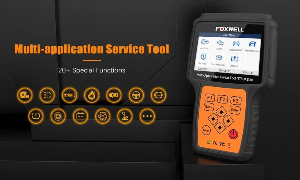 FOXWELL NT650 Elite Kabelloser OBD2 Automotive Scanner SAS A/F OIL EPB BRT TPS 26+ Reset Professionelles Auto Diagnosewerkzeug