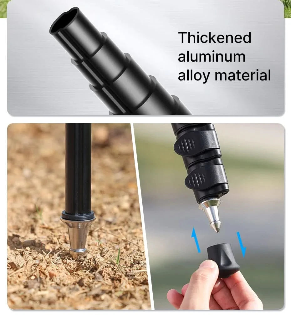 Ulanzi Leichtes Einbeinstativ Aluminium DSLR-Kamerastativ für 1/4''3/8'' Wanderungen Reisen Selfie-Stick Max. 155cm Verlängerung 5KG Belastung