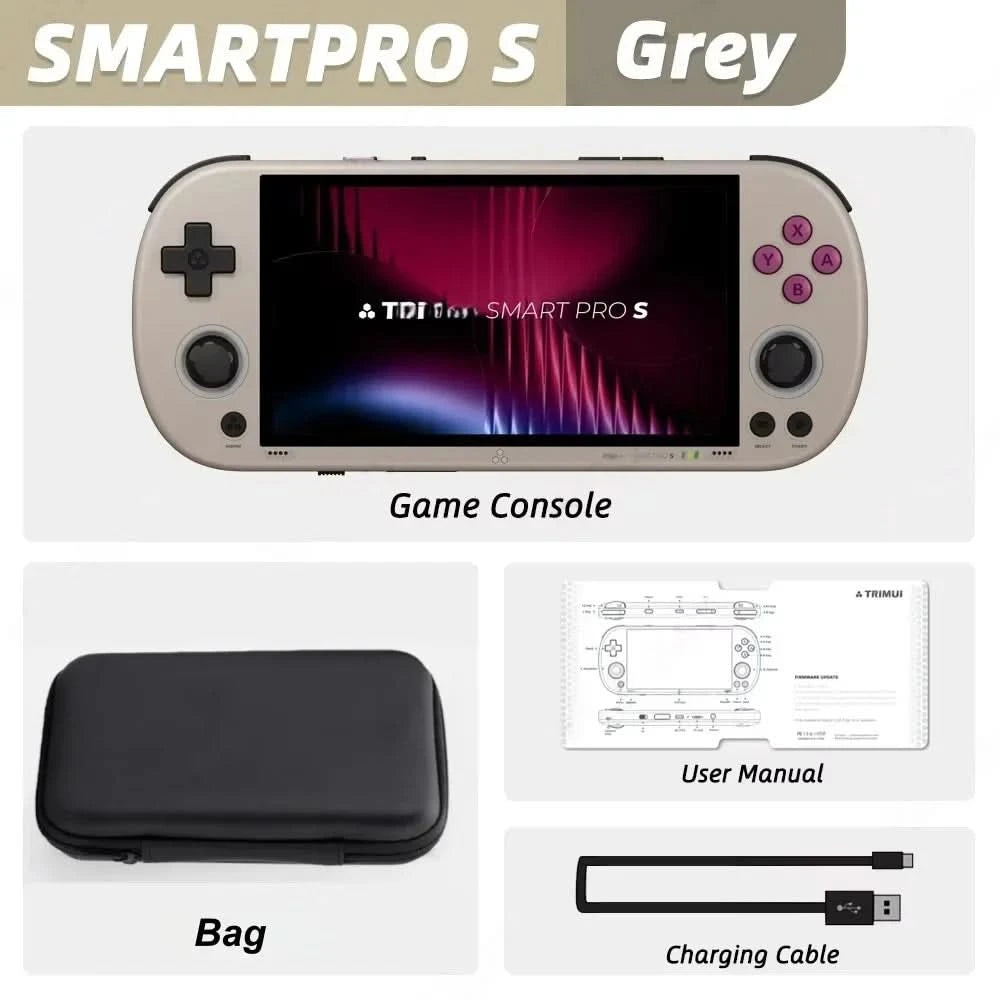 Trimui Smart Pro S Retro Handheld Game Console 4.96'' IPS Screen Linux System Joystick RGB Lighting Video Game Smartpros Gifts