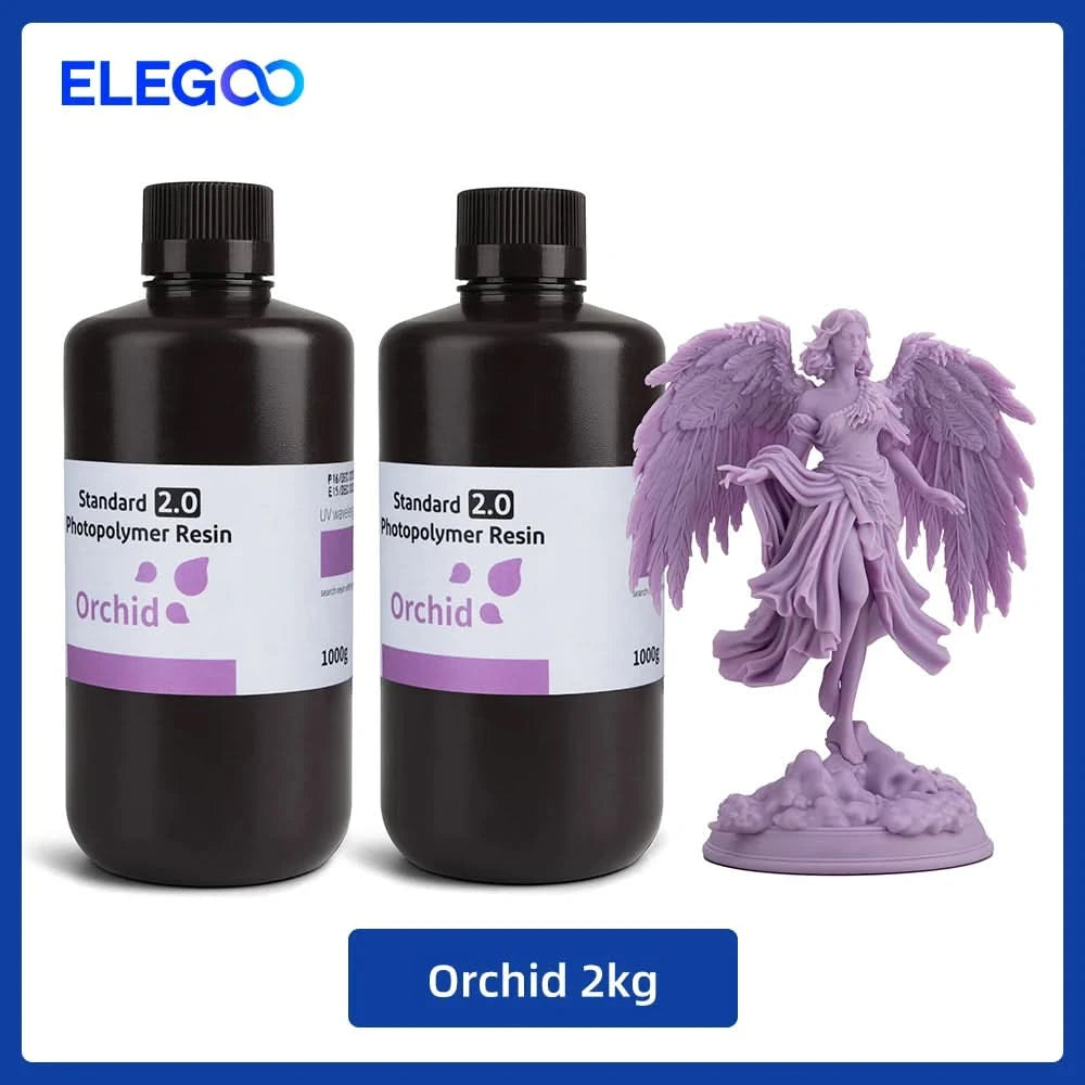 ELEGOO 3D Printer Resin LCD UV-Curing Resin 405nm Standard Photopolymer Resin for LCD 3D Printing 1000g Black Grey White Skin