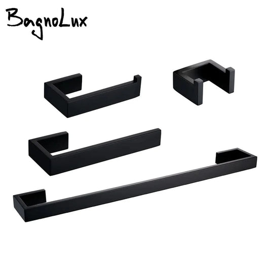Stainless Steel Black Wall Mounted Screw Hook Paper Holder Towel/ Tissue Holder Towel Bar Bathroom Accessories