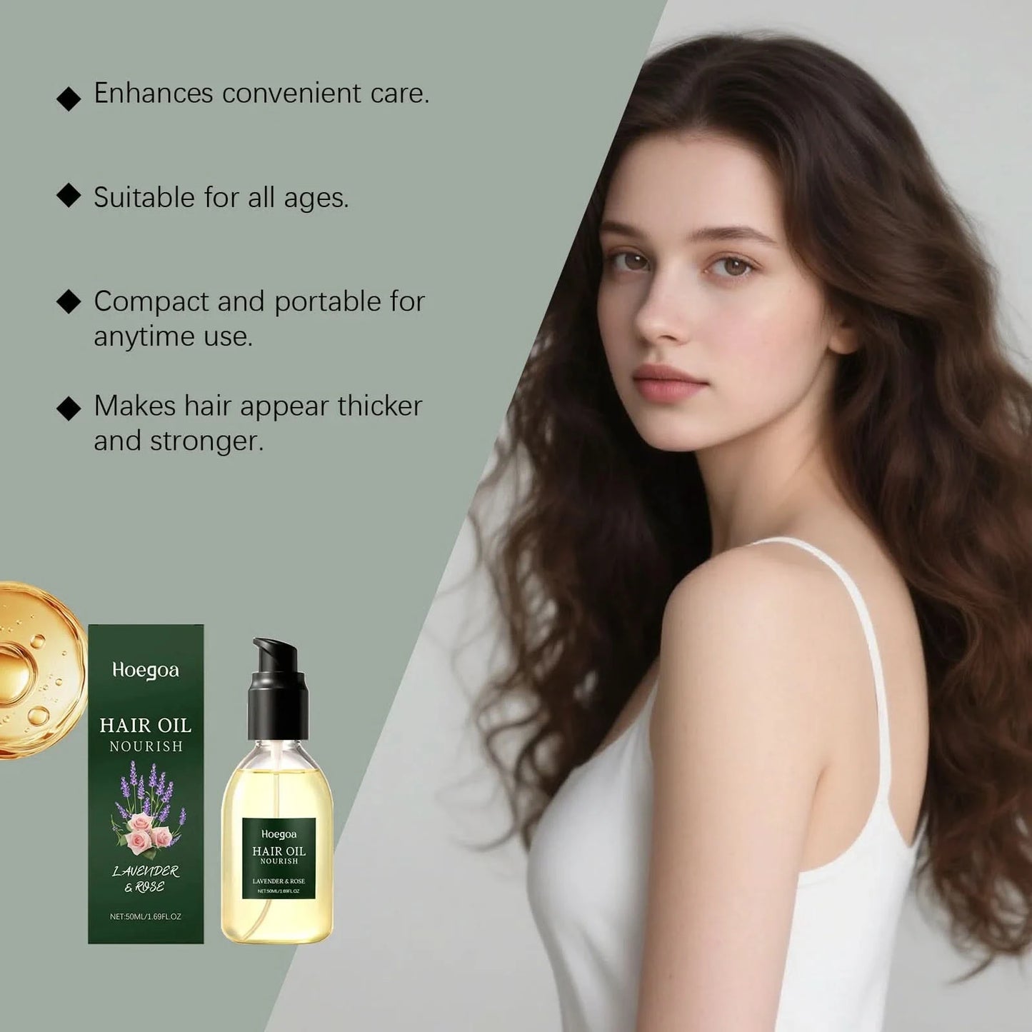 Reparatur von Haarschäden, nährendes und feuchtigkeitsspendendes Haaröl, stärkt das Haar, reduziert Haarausfall, reinigendes Haarpflegeöl