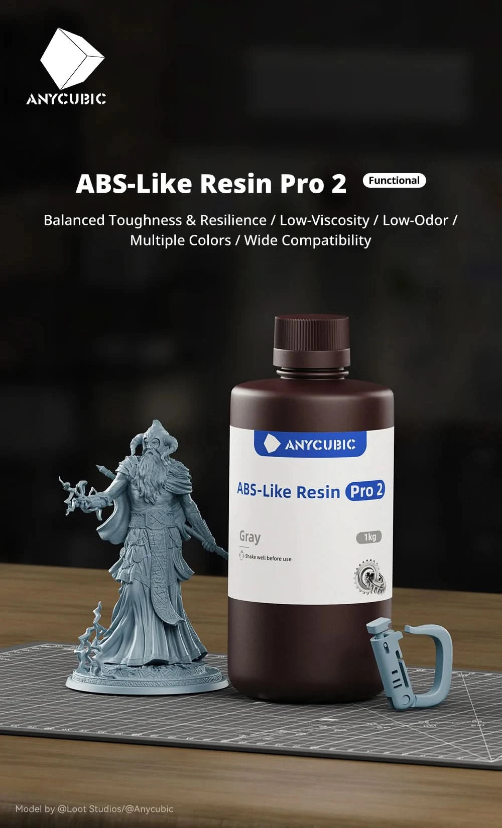 ANYCUBIC Like ABS Pro 2 405nm 3D Printer UV Resin For LCD SLA DLP Printers Quick Curing Liquid Bottle Resina For Photon Mono 2