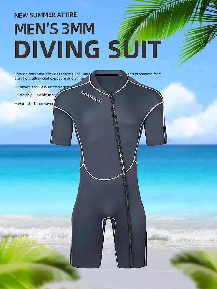 Taucher-Neoprenanzug 1,5-3 mm, einteilig, Neopren, Herren und Damen, Ganzkörper-Neoprenanzug, Sonnenschutz, warm, Badeanzug, Schwimmen, Surfen, Schnorcheln