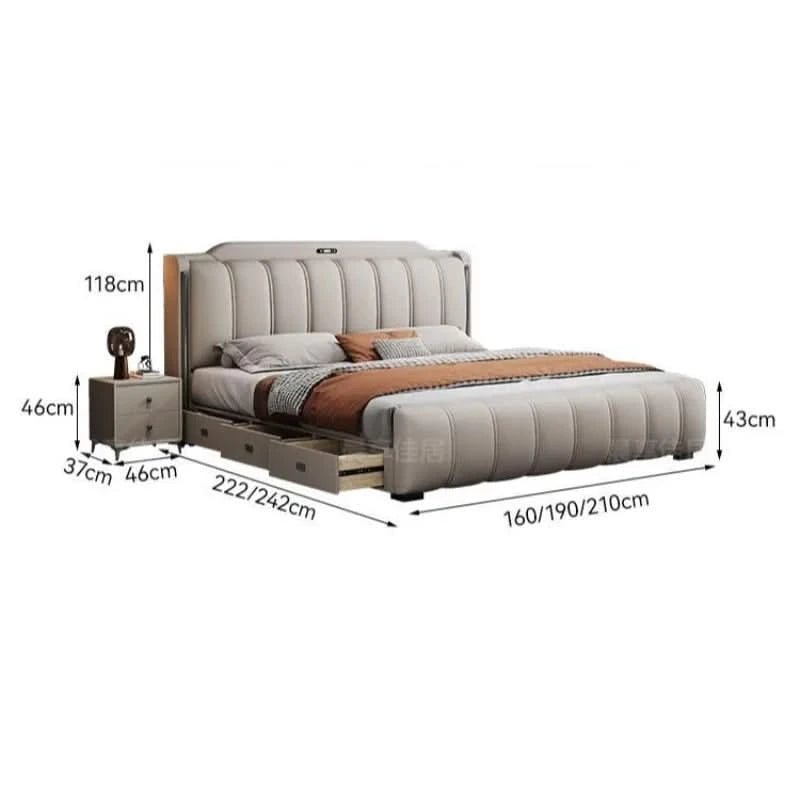 Bedsrooms Uniques Beds Frame Headboard Modern Luxury Beds Twin Storage Camas De Casal De Luxo Home Furniture Accessories