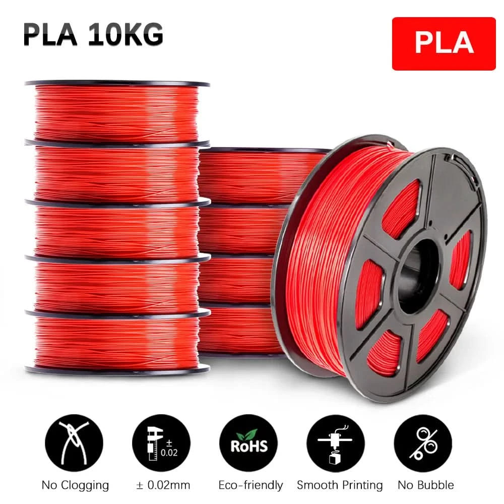 SUNLU 10KG 3D Filament PLA/PLA PLUS/PETG/Easy ABS Filament 1.75mm 10 Rollen 1KG sauber gewickeltes 3D-Drucker-Filament für 3D-Drucker