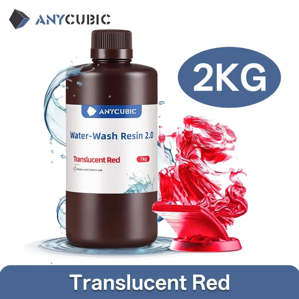 ANYCUBIC Wasserwaschbares Harz Geruchsarm Niedrige Viskosität 405nm UV-Harz für LCD-3D-Druck Hochpräzisions-3D-Druckerharz