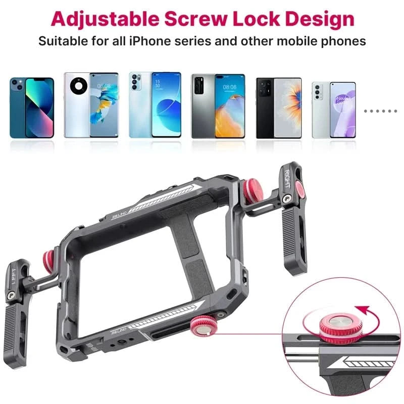 Ulanzi Lino Smartphone Cage für iPhone 16 15 14 13 X XR XS Max Mini/Pro/Pro Max Smartphone Griff Handy Vlog Video