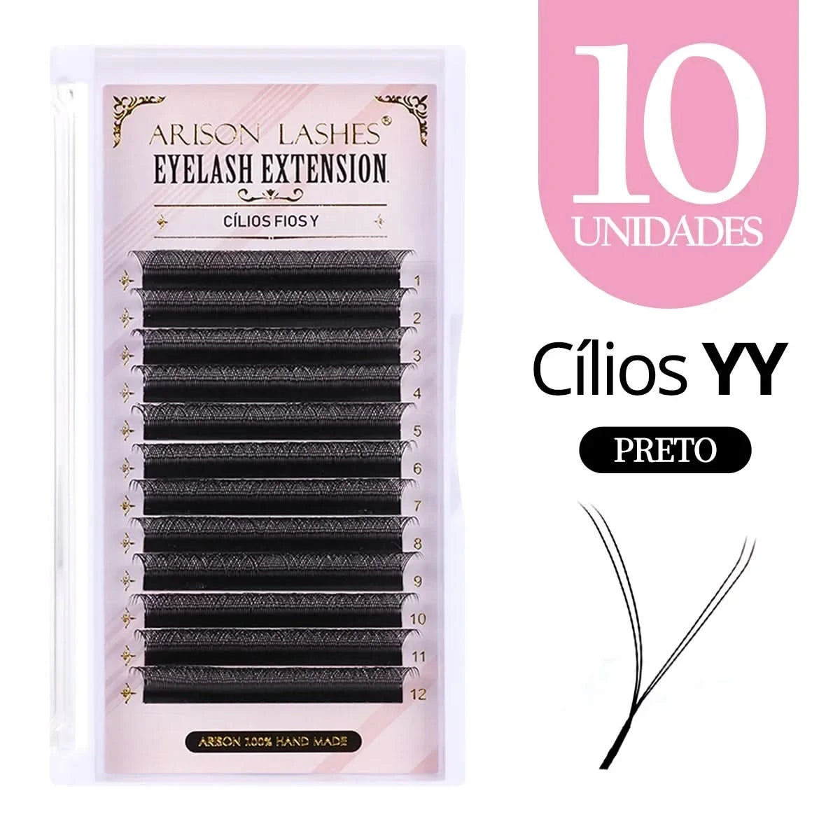 [Brazil Warehouse]ARISON Wholesale 10/30/50pcs YY/W-shape Lashes Premade Volume Eyelashes Extension 3D/4D/5D/6D/8D Lash