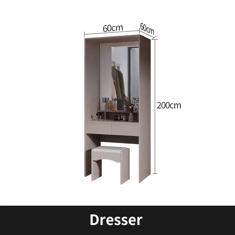 SchiebetürenschrankNordisches modernes Heim-Möbel Schlafzimmer Schreibtisch Kommode in einer Kombination Leichter Luxus-Eckkleiderschrank Möbel