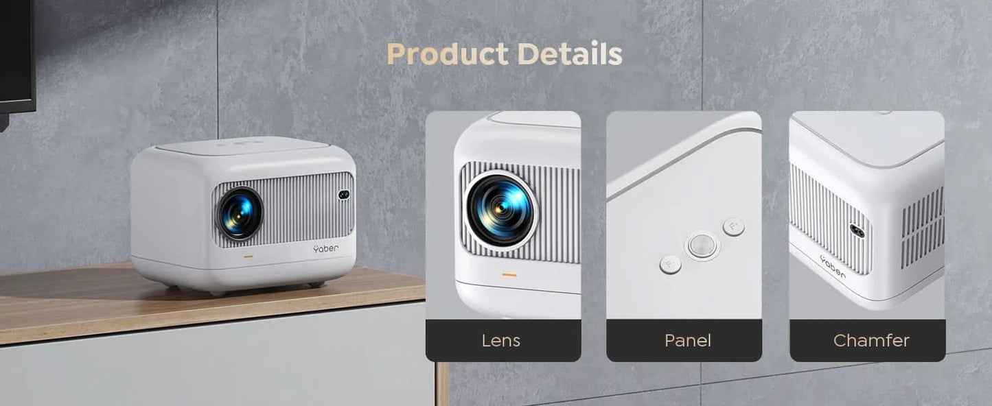 MINI Projector WiFi Bluetooth Projector 20000Lumens 720P Projectors Support 1080p Video for Home Outdoor Cinema Android YABER L1