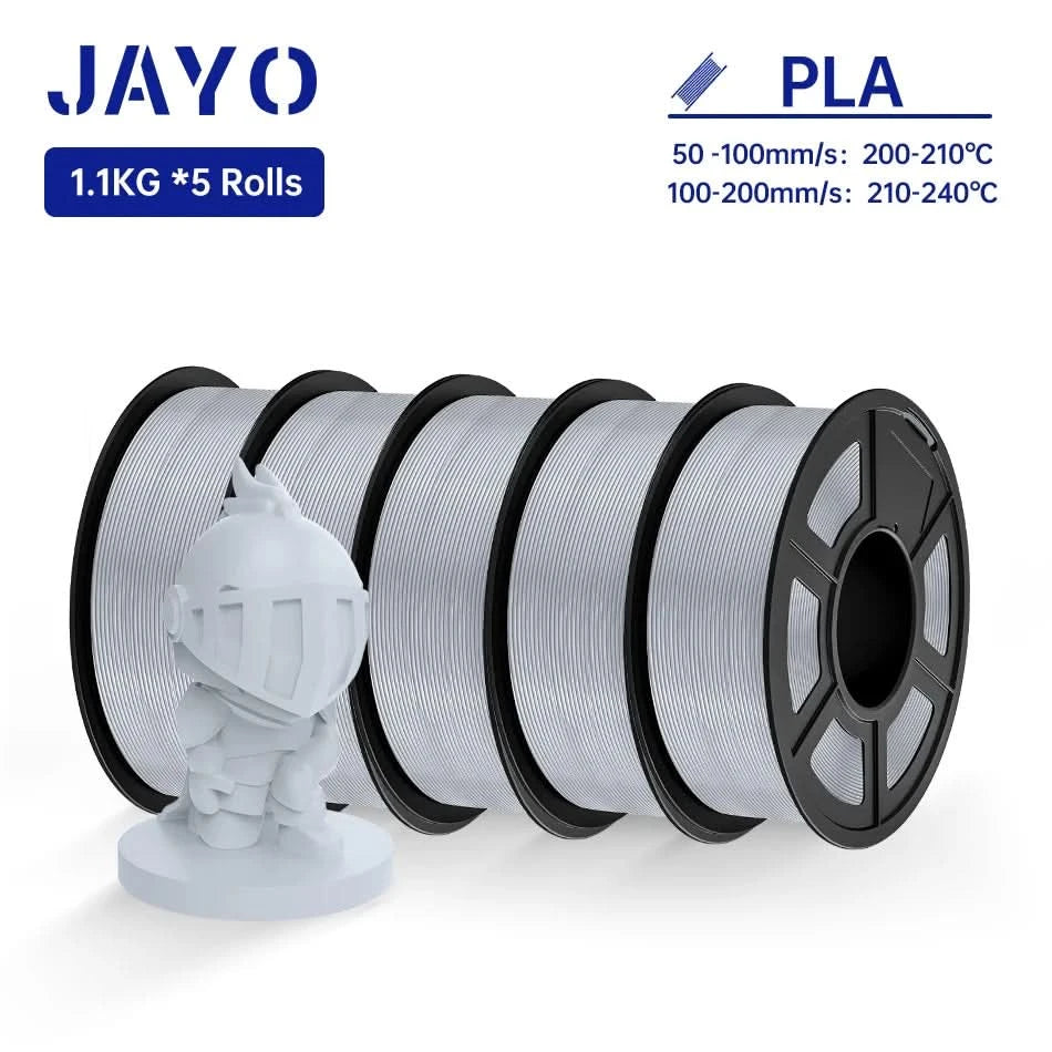 JAYO PLA Filament 1.75MM 5Rolls 3D Printer Filament PLA 100% No Bubble for FDM Coloful 3D Printing Material DIY Gift