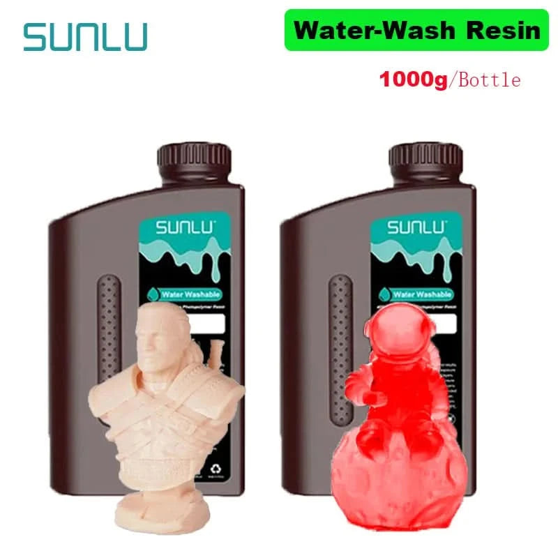 SUNLU 2KG Wasserwaschbares / Wasserwaschbares ABS-Harz Harz 1000G/Flasche 405nm Schnelles UV-härtendes Photopolymerharz für LCD-3D-Druck