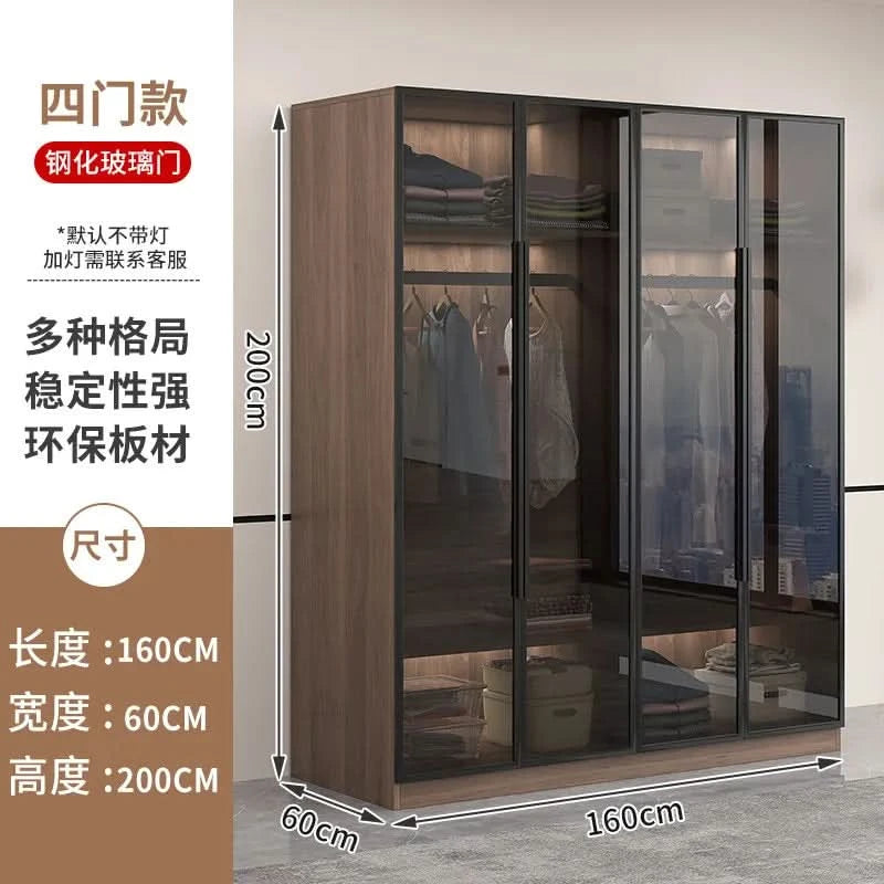 Glass light luxury corner cloakroom wardrobe Double clothes closet cabinets and wardrobes Cabinet dressing clothe home furniture