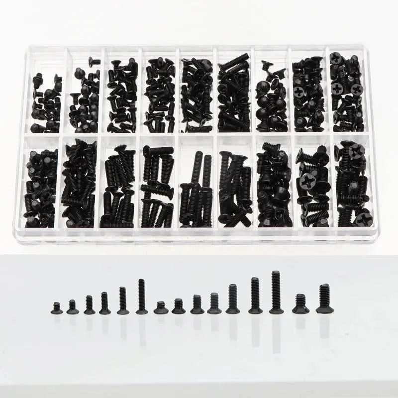 300/360Pcs M2 M2.5 M3 KM Screw Flat Head Phillips Screws Laptop Notebook Screws Set Kit For Computer Notebook Small Screw Kit