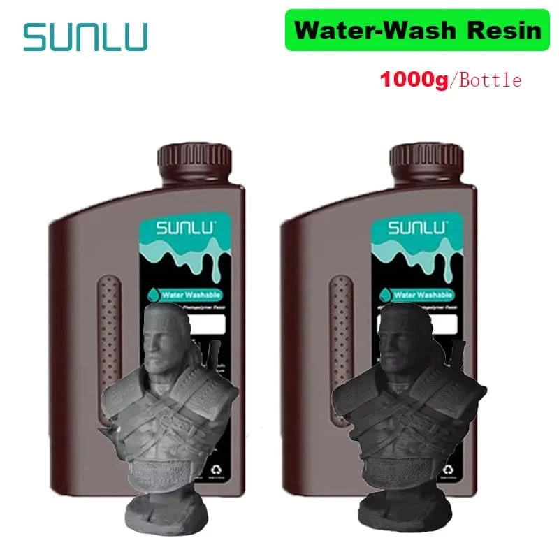 SUNLU 2KG Wasserwaschbares / Wasserwaschbares ABS-Harz Harz 1000G/Flasche 405nm Schnelles UV-härtendes Photopolymerharz für LCD-3D-Druck