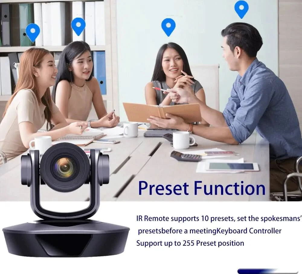 4K PTZ-Kamera mit 10x 20x Zoom, HDMI, SDI, LAN, USB, NDI, POE, 60FPS, 30FPS Videokonferenzkamera zur Unterstützung von Live-Übertragungen in Kirchen