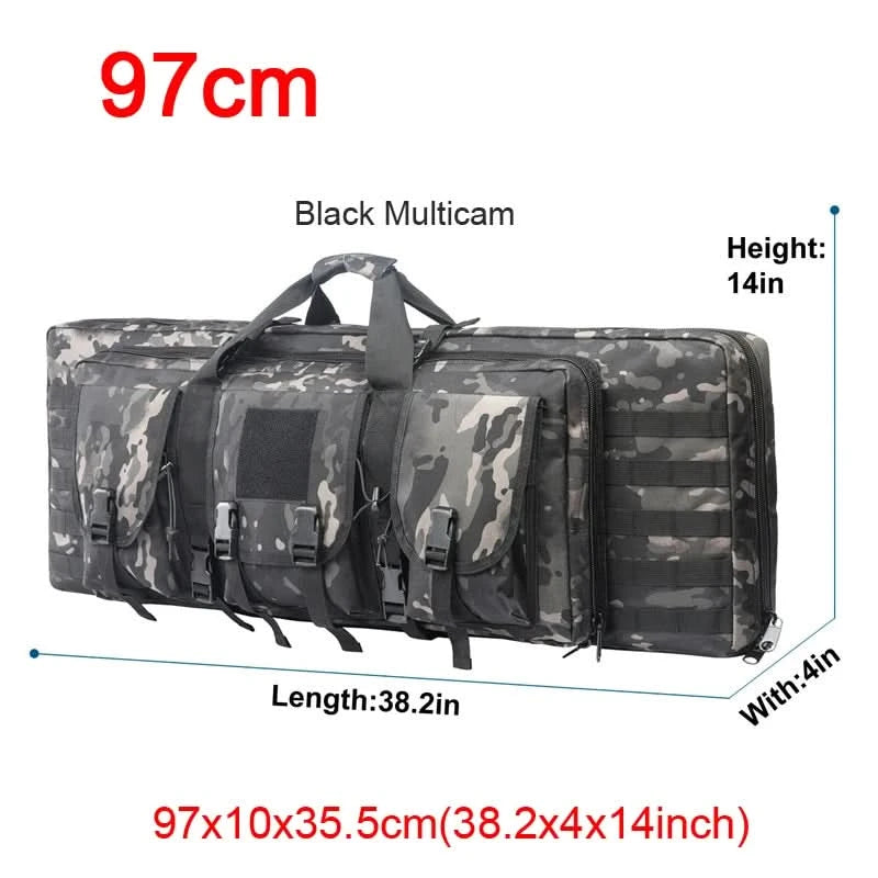 LQARMY 32 38 42 48 Zoll Taktische Doppelgewehrtasche Molle Gewehr-Tasche Scharfschützen Airsoft Gewehr-Tasche Rucksack Jagdwaffenholster
