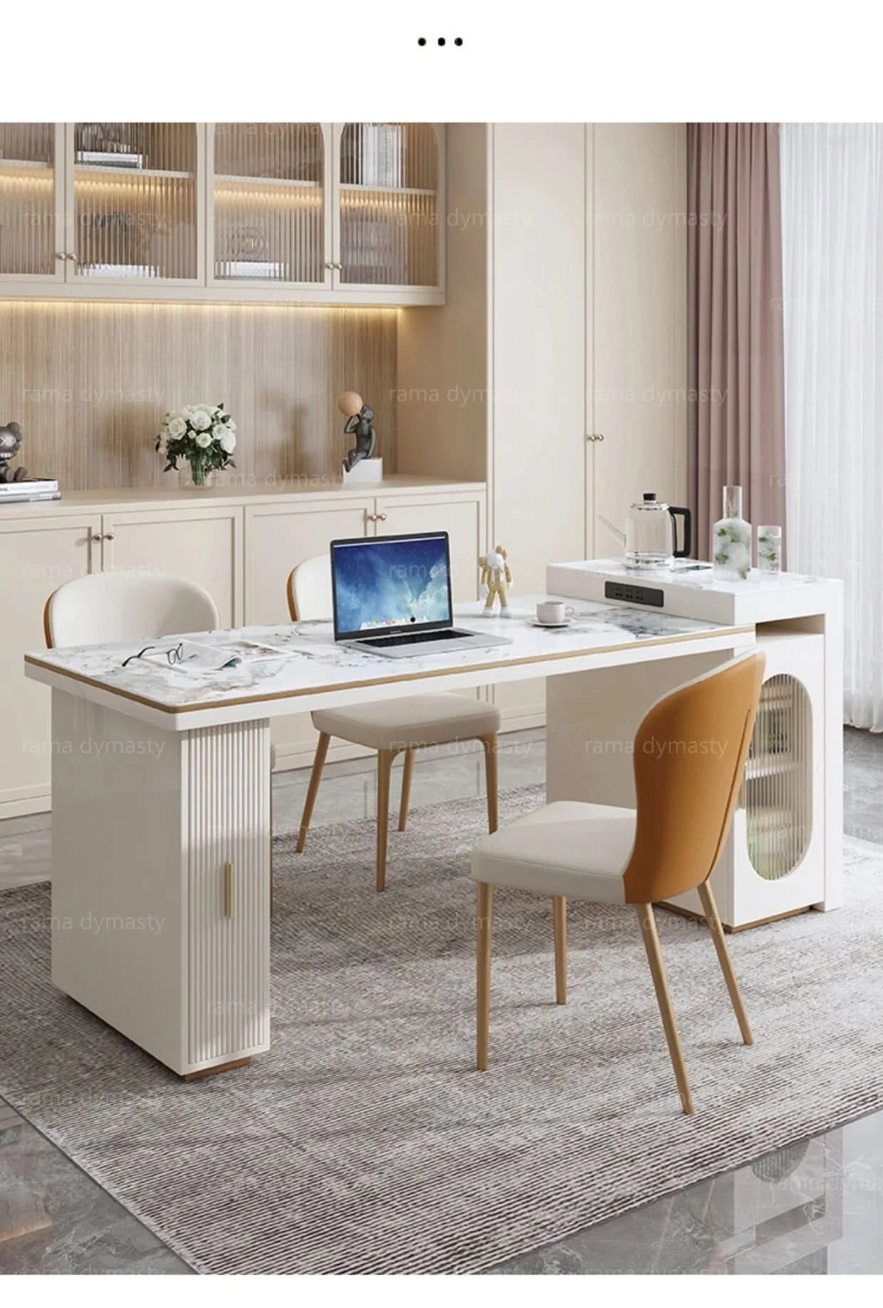Rock Plate Dining Table Integrated Extendable Home Modern Light Luxury Dining Table With Storage Cabinet