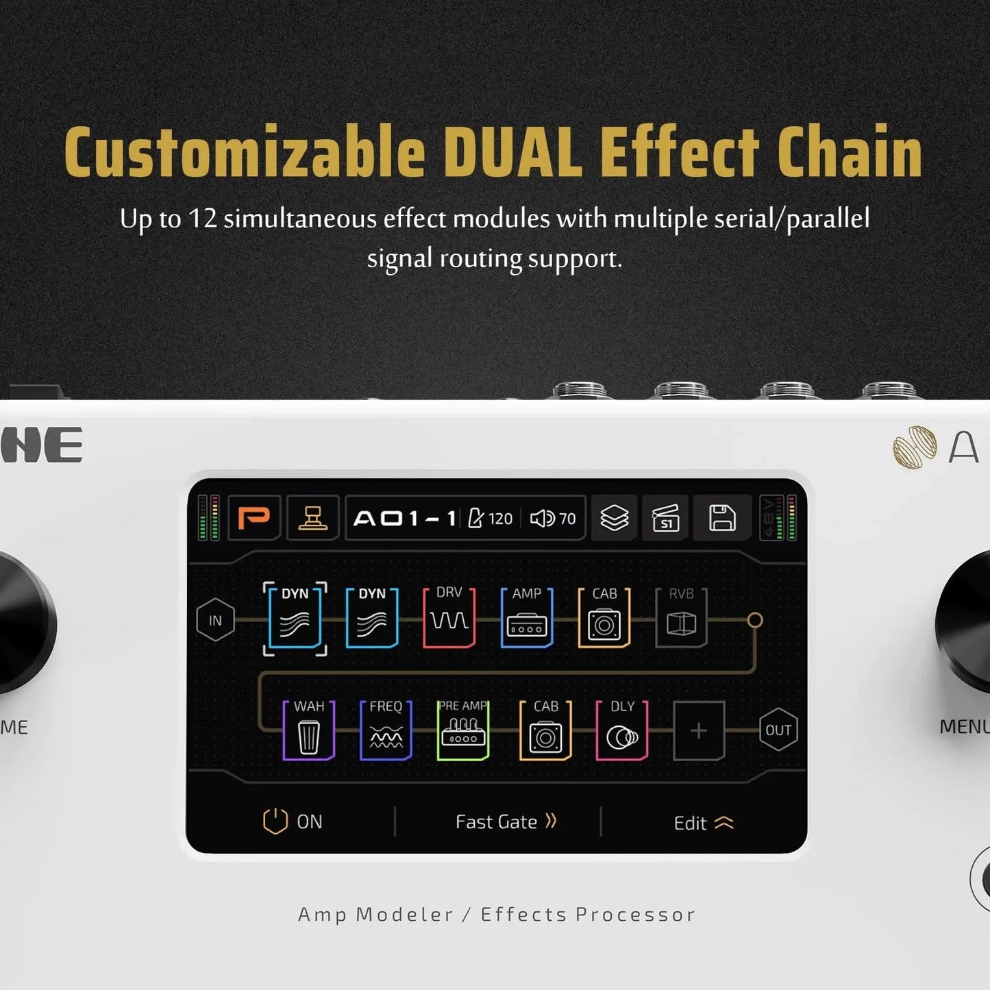 HOTONE New Ampero II MP-350 Touch Screen Guitar Bass Amp Modeling Multi-Effects Pedal Dual Effect Chains with Expression Pedal