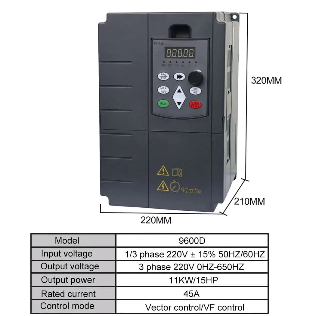 380V oder 220V Wirtschaftlicher Frequenzumrichter Variabler Frequenzantrieb Konverter Inverter 1.5/2.2/3.7/4/5.5/7.5/11 KW Motordrehzahlregler