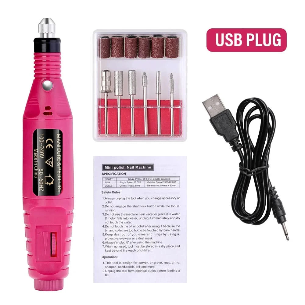 Strong Electric Nail Sander Nail Drill Machine Grinding Equipment Milling Cutter For Manicure Pedicure Polishing Tools