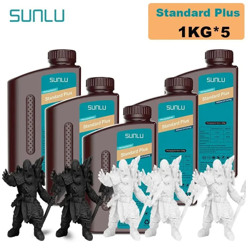 SUNLU 5KG Standard Plus/14K Standard Harz 1KG/Flasche 405nm schnellhärtendes UV-Photopolymerharz für LCD 3D-Druckermaterial