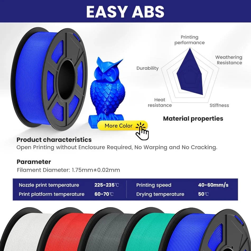JAYO PLA / ABS / PETG / Silk / ASA / TPU / PLA+ Filament 10 Rollen 3D-Drucker-Filament 1.75MM 0.65/1/1.1KG sauber gewickeltes 3D-Filament