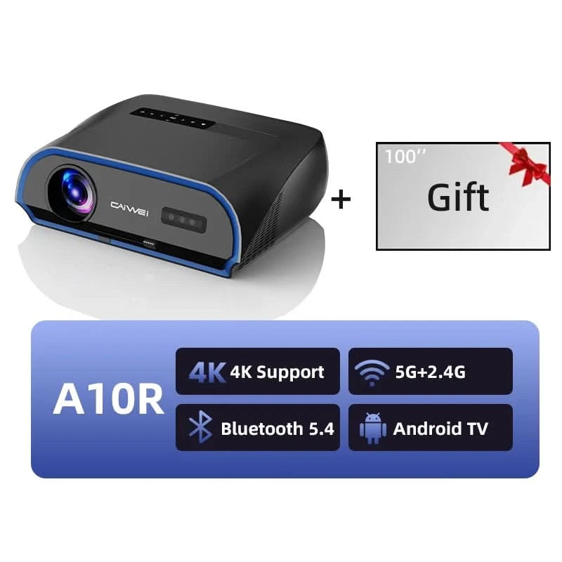 CAIWEI A10R Projektor 4K Android für Zuhause Full HD 1080P Autofokus Wifi 6 3500 ANSI Smart TV Tragbarer Beam-Projektor in Brasilien