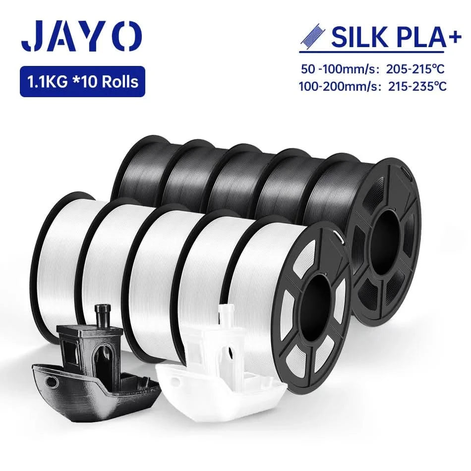 JAYO PLA / ABS / PETG / Silk / ASA / TPU / PLA+ Filament 10 Rollen 3D-Drucker-Filament 1.75MM 0.65/1/1.1KG sauber gewickeltes 3D-Filament
