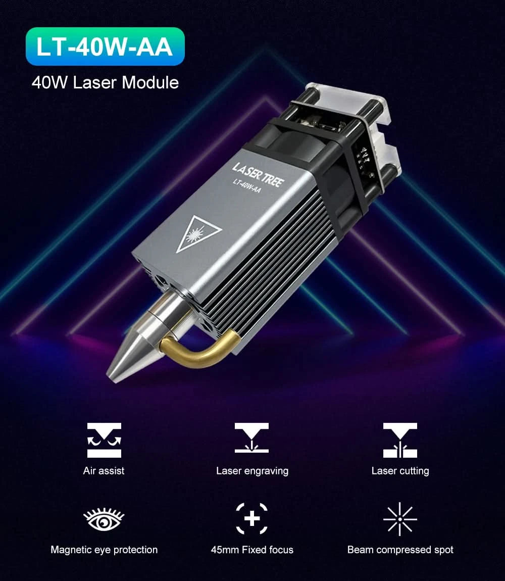 LASER TREE 5W Laser Module with Air Assist 10W High Power TTL Blue Light Laser Head for DIY CNC Laser Engraving Cutting Machine