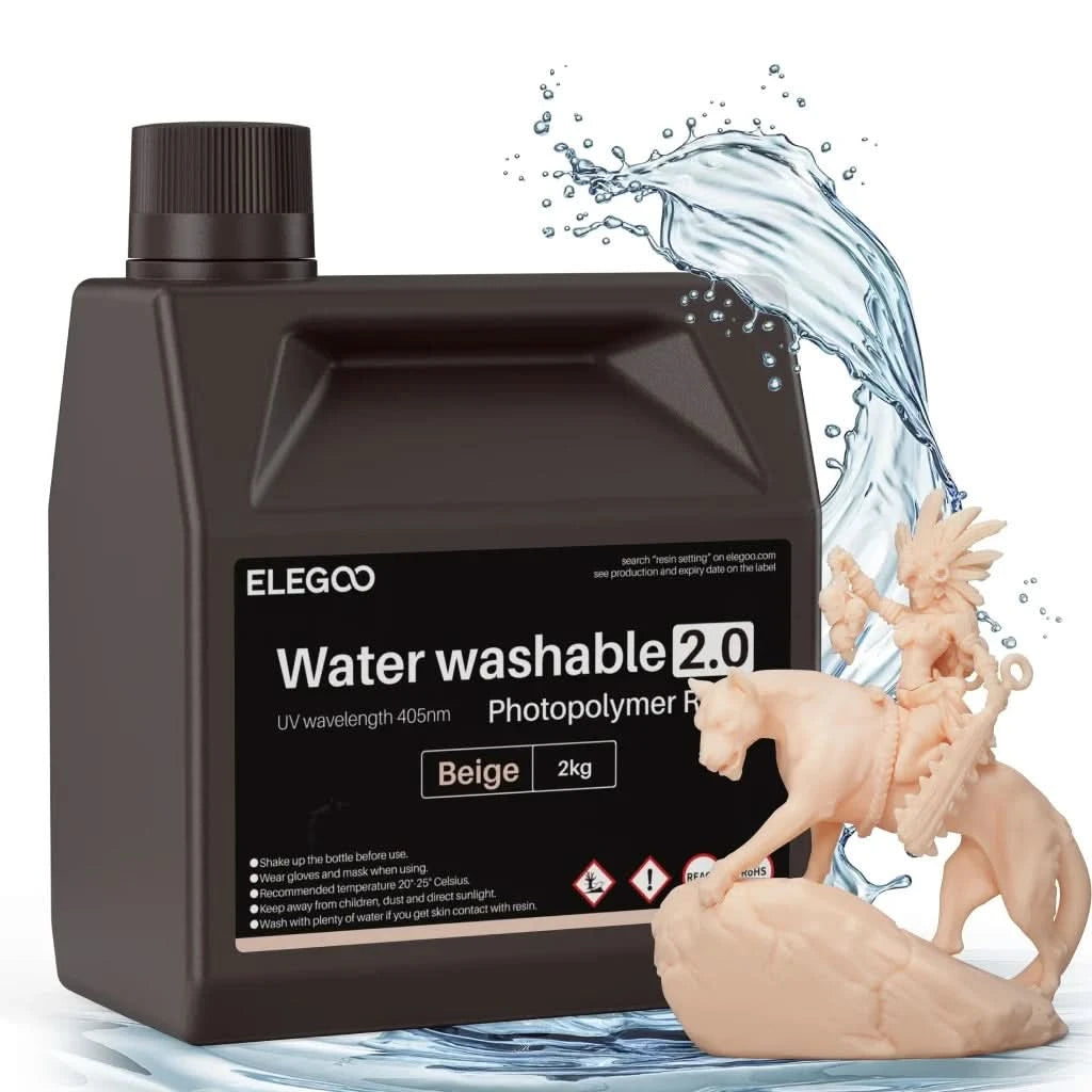 ELEGOO Water Washable 3D Druckerharz LCD UV-härtendes Harz 405nm Standard Photopolymerharz für LCD 3D-Druck 1000g 8 Farben