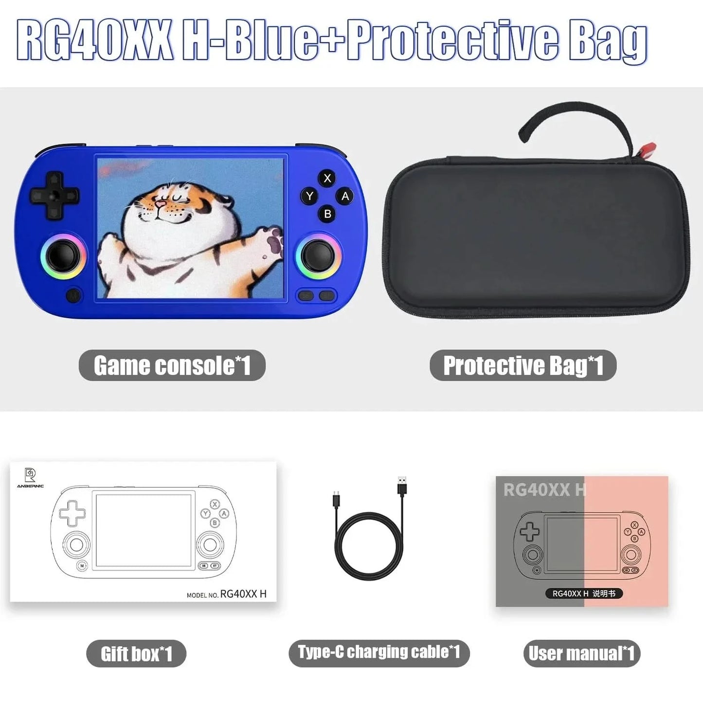 ANBERNIC RG40XX H Retro-Handheld-Spielkonsole RG40XXH Videoplayer Smartpro 4,0 Zoll IPS-Bildschirm Linux 5G WIFI 256G 300+ PSP-Spiele