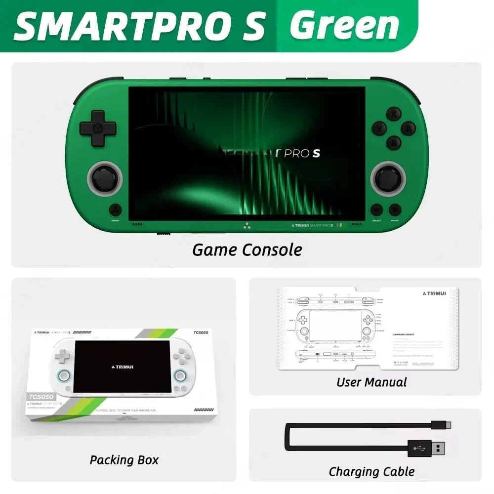 Trimui Smart Pro S Retro Handheld Game Console 4.96'' IPS Screen Linux System Joystick RGB Lighting Video Game Smartpros Gifts