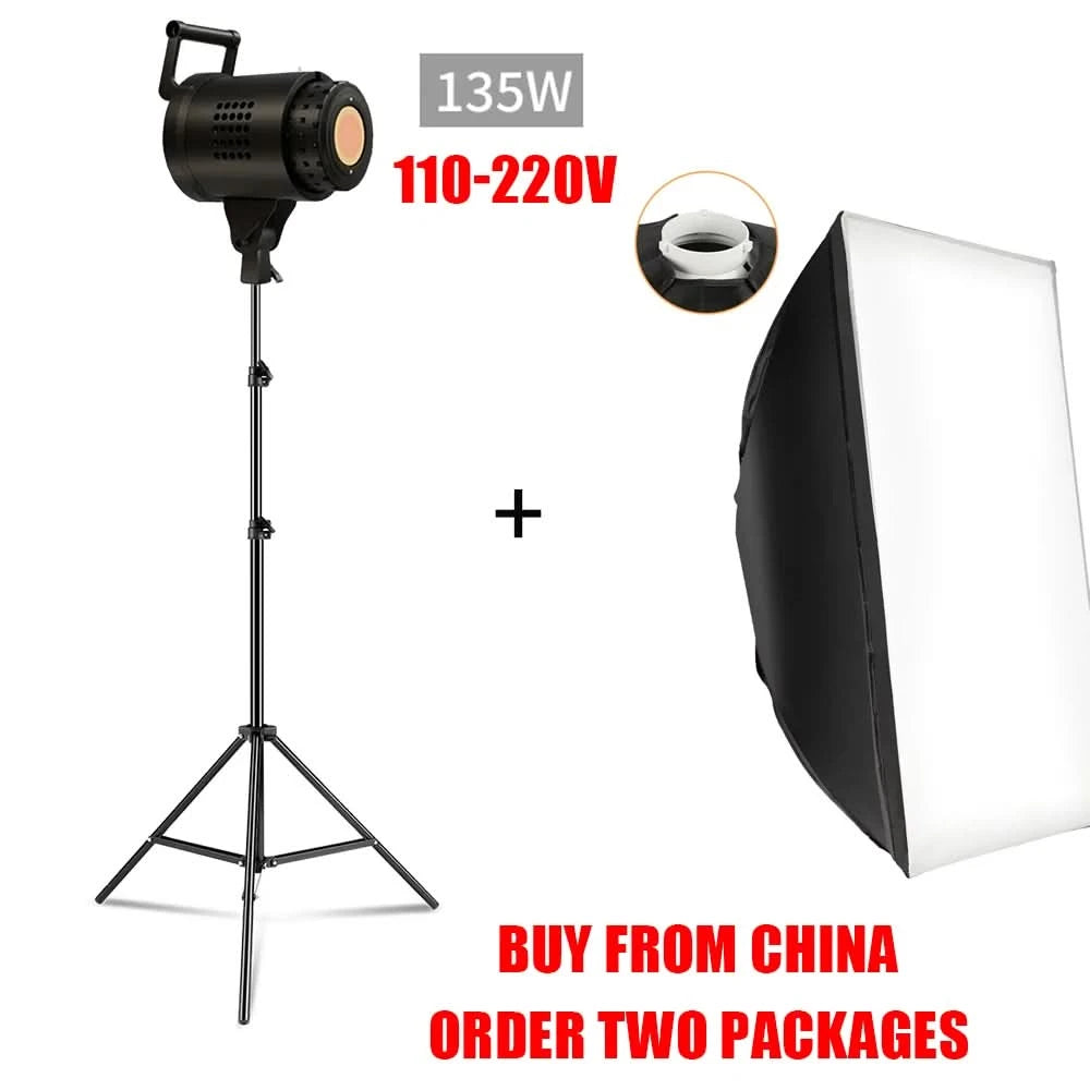 SH 115/135W LED COB Video Light Photography Lamp With Tripod Softbox Remote Control Video Light For Skit Video Photography