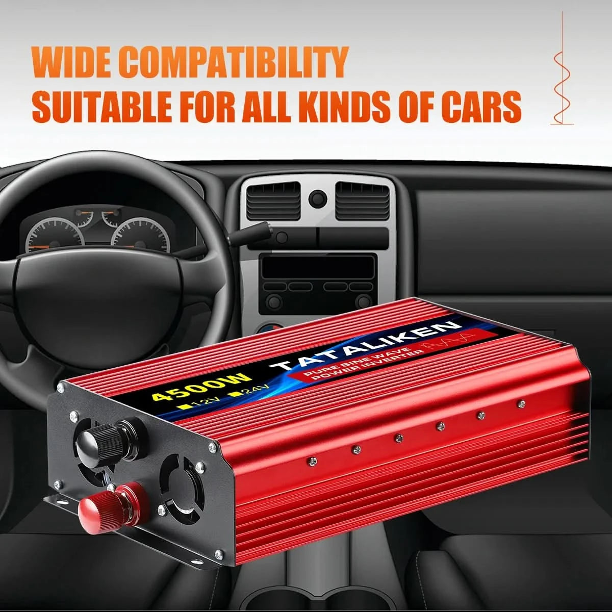 Inverter Pure Sine Wave DC12V/24V To AC 220V Voltage 7000W/8000W 50/60HZ Power Converter Solar Car Transformer With LED Display