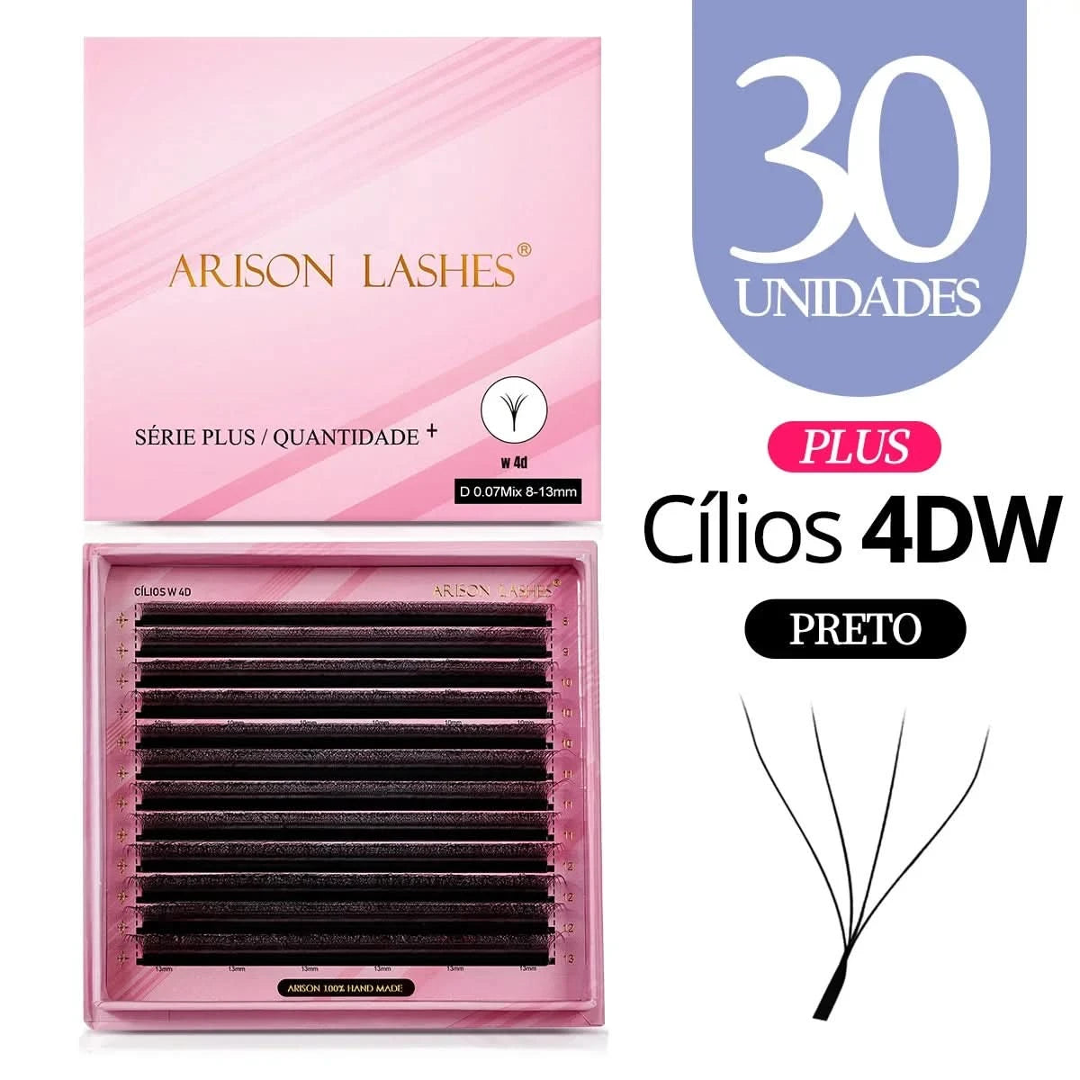 [Brazil Warehouse]ARISON Wholesale 10/30/50pcs YY/W-shape Lashes Premade Volume Eyelashes Extension 3D/4D/5D/6D/8D Lash