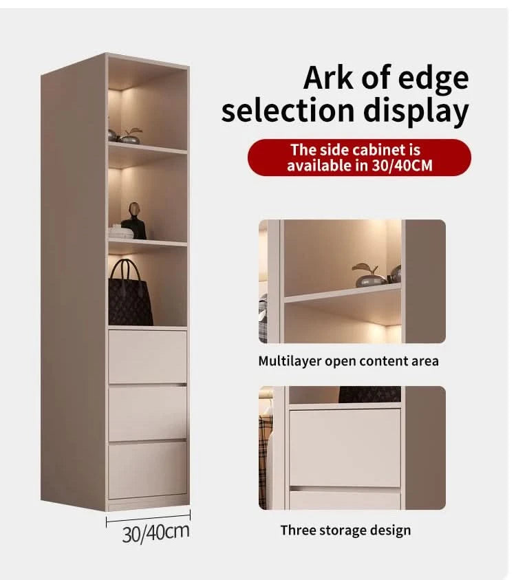 SchiebetürenschrankNordisches modernes Heim-Möbel Schlafzimmer Schreibtisch Kommode in einer Kombination Leichter Luxus-Eckkleiderschrank Möbel