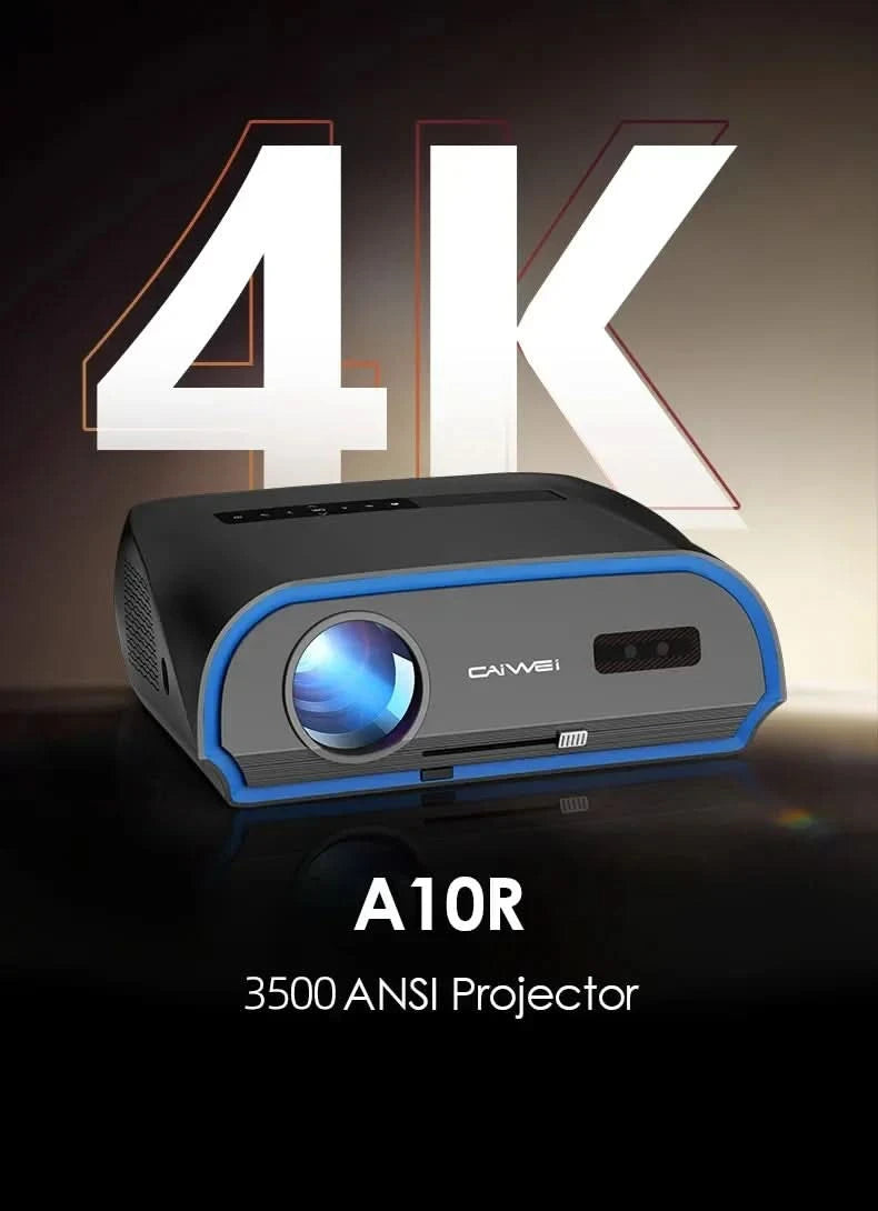 CAIWEI A10R Projektor 4K Android für Zuhause Full HD 1080P Autofokus Wifi 6 3500 ANSI Smart TV Tragbarer Beam-Projektor in Brasilien