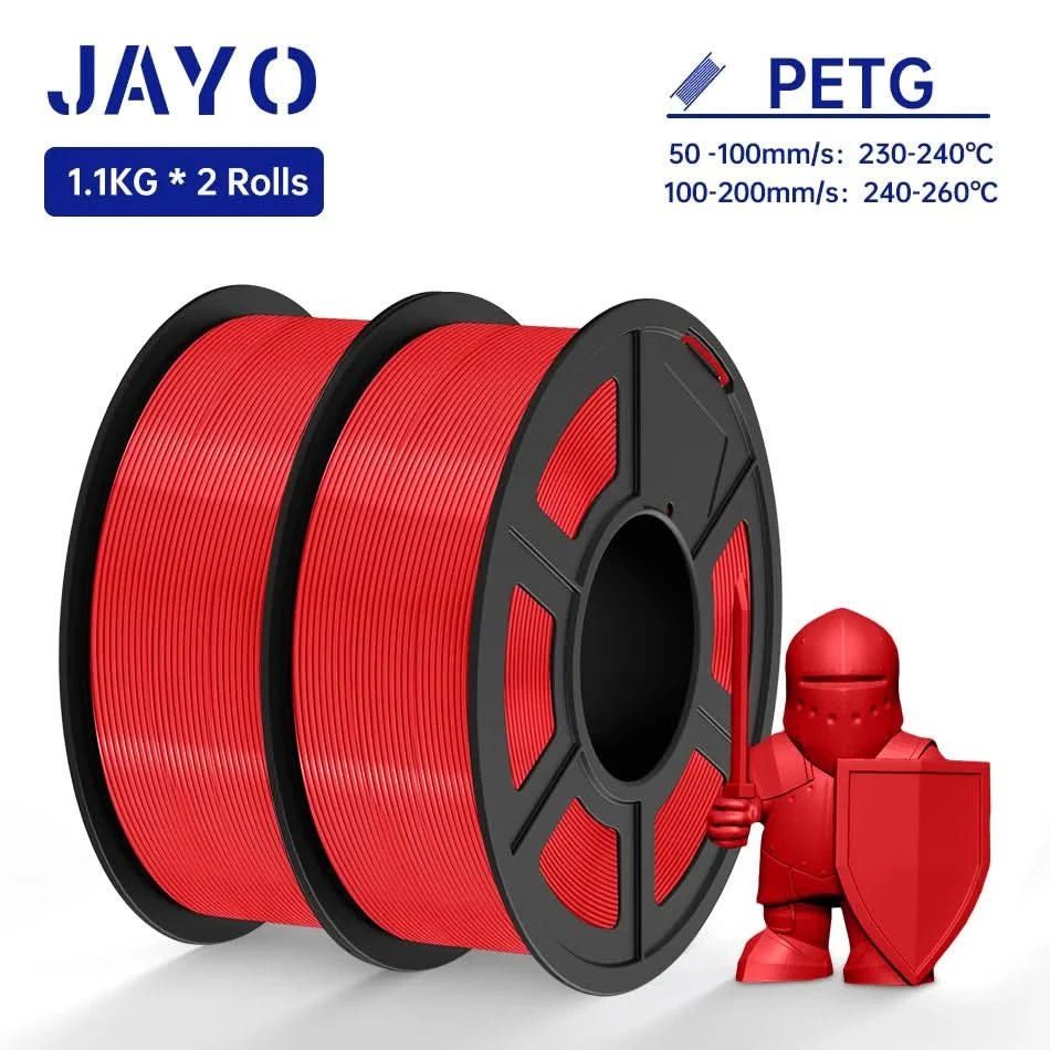 JAYO PETG/PLA/SILK/PLA Meta/PLA+/ABS 2 Rollen 3D-Drucker-Filament 1,75 mm Kreatives Modellmaterial für Kinder für 3D-Stift-Filament