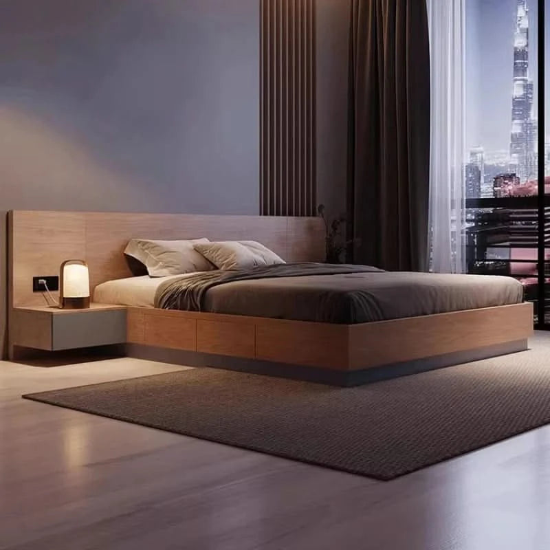 Unique European Double Bed Platform Elegant Pretty Solid Wood Luxury Bed Bases Bedroom Modern Camas Queen Size Furniture Home