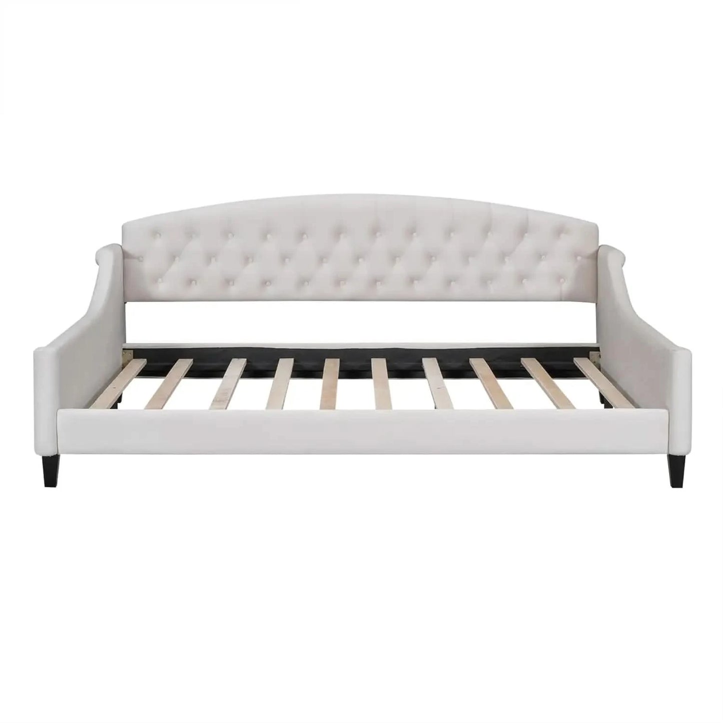 Full Size Daybed, Modern Luxury Tufted Button Upholstered Full Sofa Bed for Bedroom Living Room, Beige, Customized