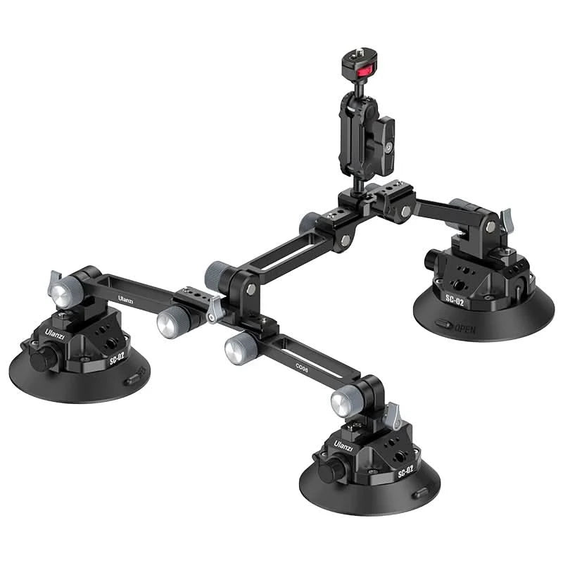 Ulanzi 3 Zoll/4,5 Zoll Action-Kamera Handpumpen-Saugnapf 1/4" 3/8" Kamerastabilisator Halterung für GoPro Insta360 Telefon