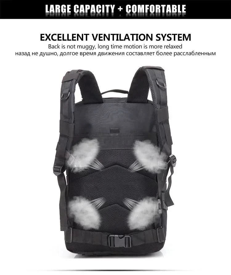 45L taktische Rucksäcke für die Jagd, Outdoor, Reisen, Trekking, Taschen, Outdoor 3P Schulrucksack, EDC Molle Rucksack für Wanderungen