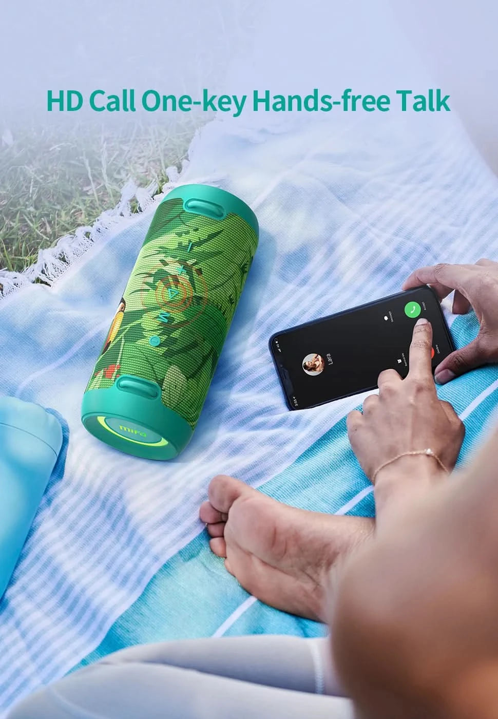 mifa A90 Green Bluetooth-Lautsprecher 60 W Ausgangsleistung Bluetooth-Lautsprecher mit Class-D-Verstärker Ausgezeichnete Bassleistung