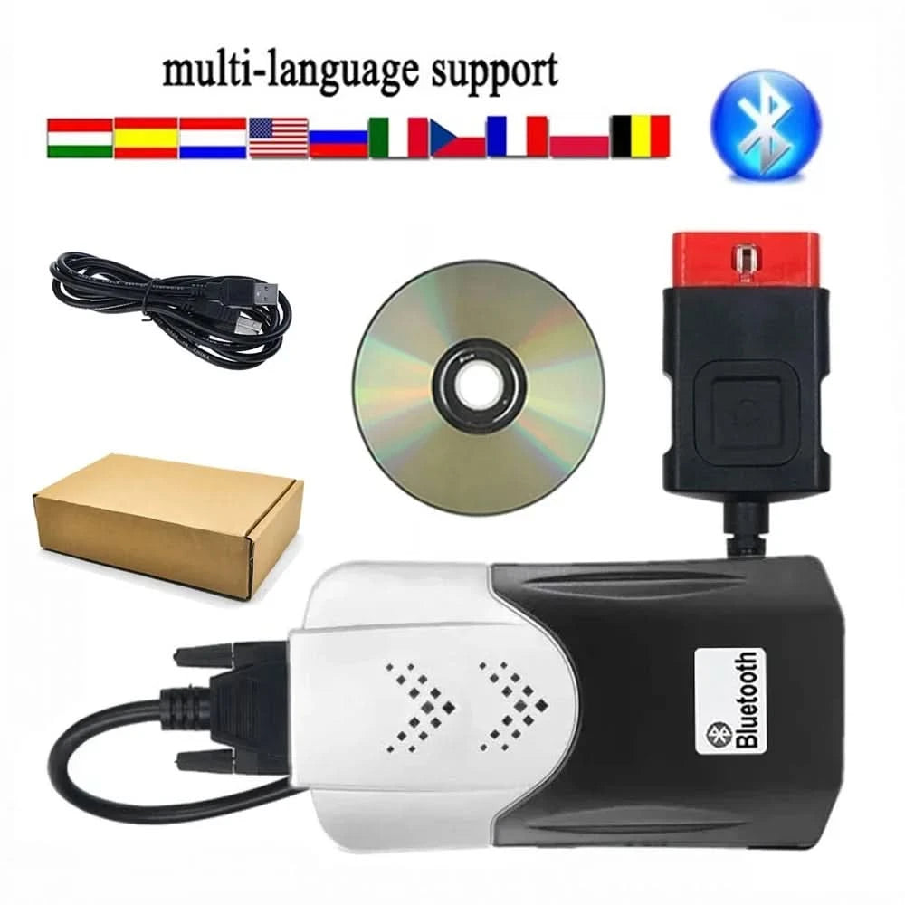 2020.23 VD DS150E CDP Bluetooth for Tnesf Delphis Orpdc Diagnostic Tools OBD2 Scanner+8 Car Cables+8 Truck Cables