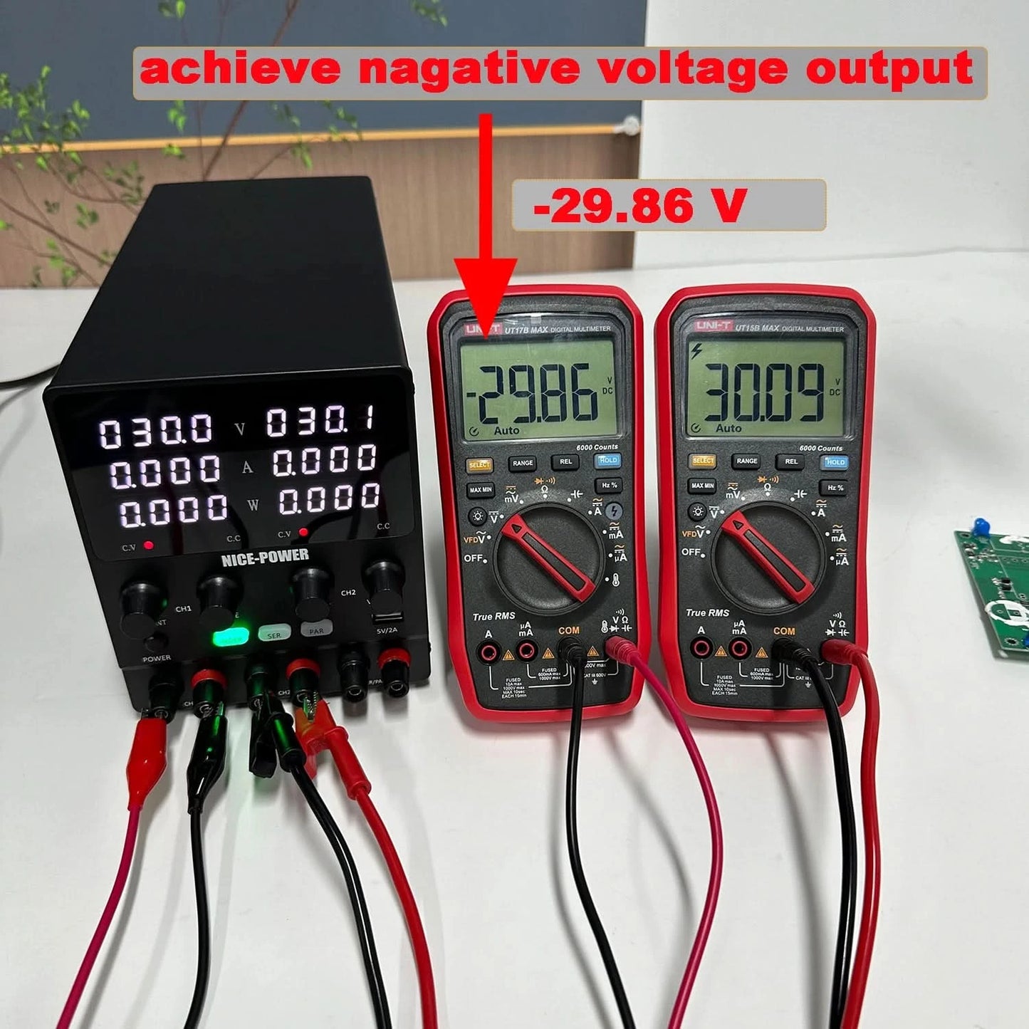 NICE-POWER 30V 10A Zweikanal-DC-Labornetzteil 60V 120V 240V Doppel-Tischnetzteil mit positiver und negativer Spannungsausgabe