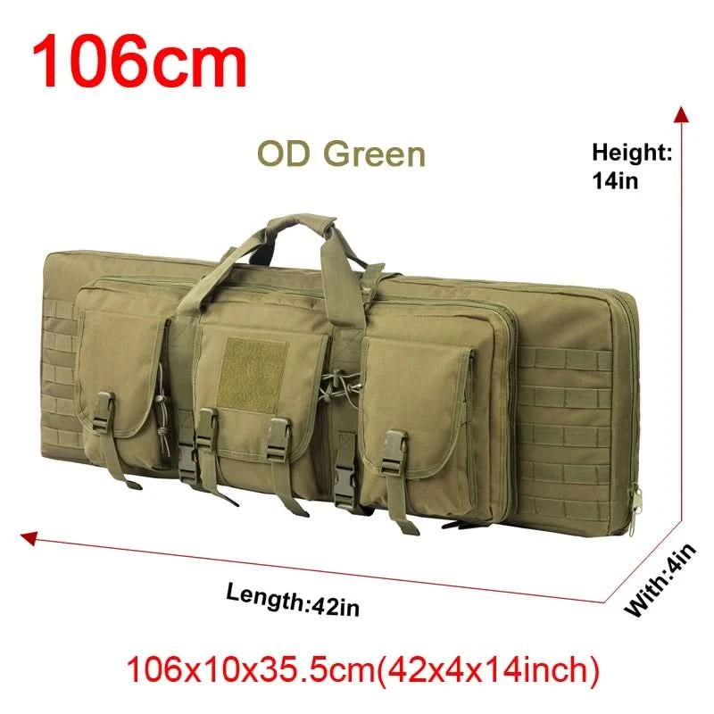 LQARMY 32 38 42 48 Zoll Taktische Doppelgewehrtasche Molle Gewehr-Tasche Scharfschützen Airsoft Gewehr-Tasche Rucksack Jagdwaffenholster