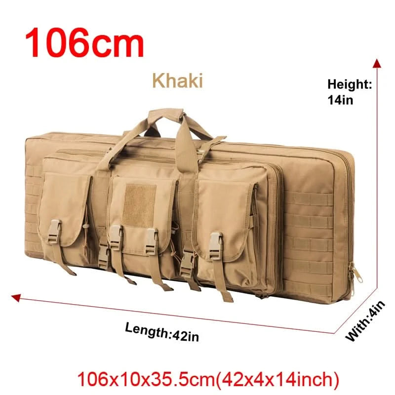 LQARMY 32 38 42 48 Zoll Taktische Doppelgewehrtasche Molle Gewehr-Tasche Scharfschützen Airsoft Gewehr-Tasche Rucksack Jagdwaffenholster